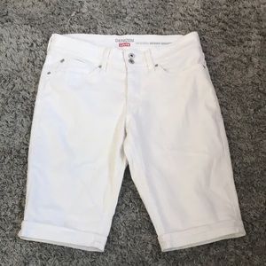 White denim shorts